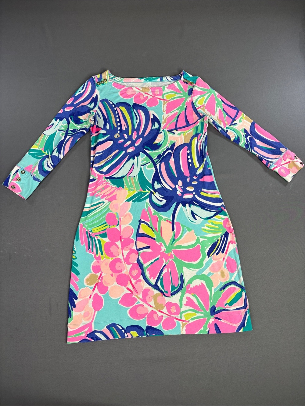 Lilly Pulitzer Sophie Dress Womens Extra Small UPF 50+ Exotic Garden Stretchy